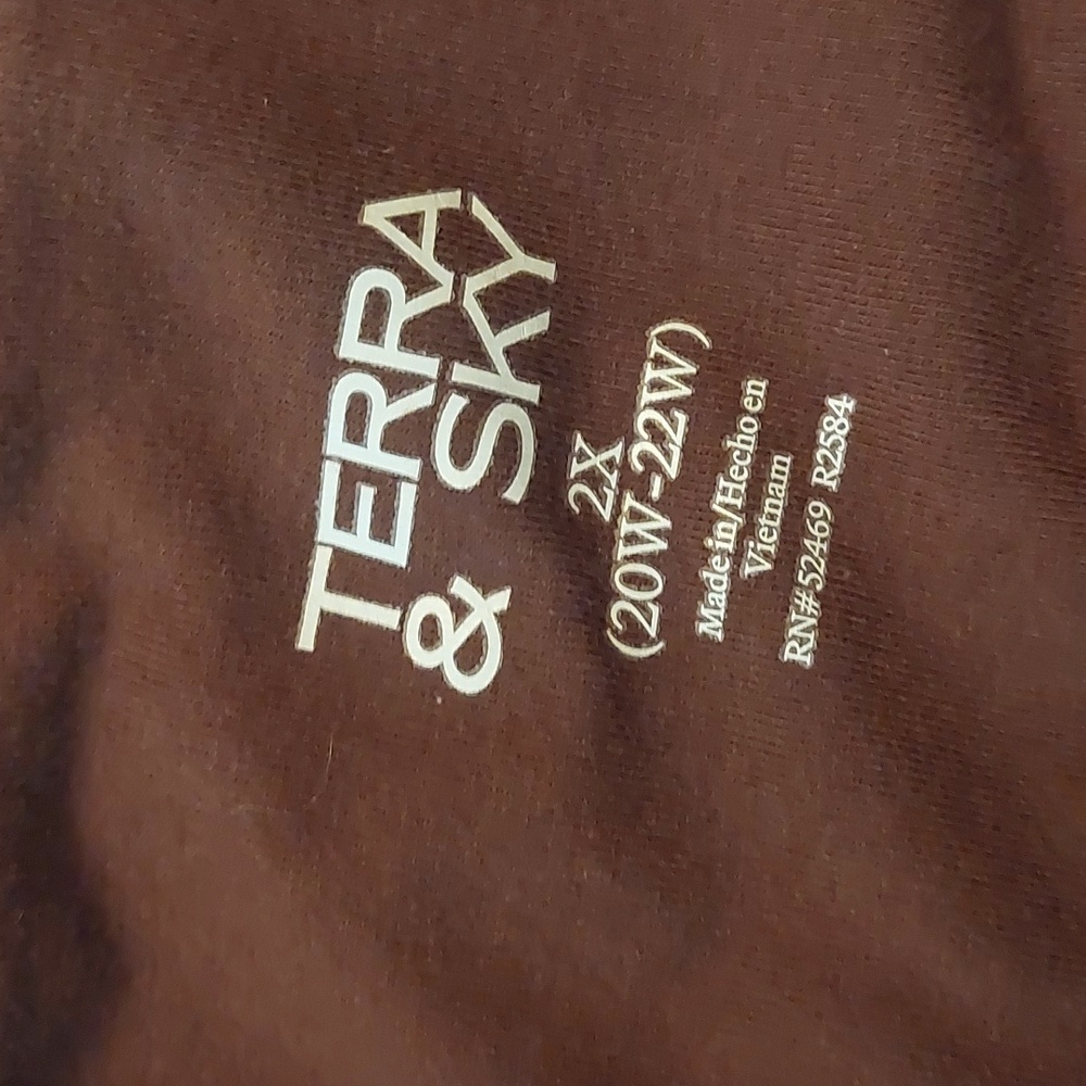 Terra & Sky Brown Pull On Leggings Plus Sz 2X 20W-22W - Picture 10 of 13